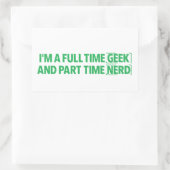 Ik ben een fulltime geek en parttime nerd sticker (Tas)