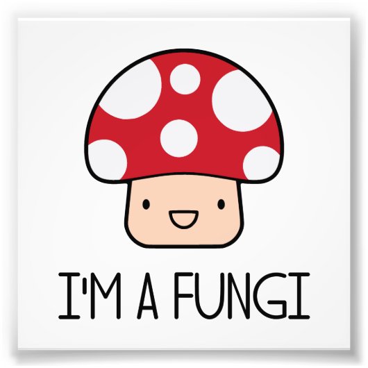 Ik ben een Fungi Fun Guy-paddenstoel Foto Afdruk (Voorkant)