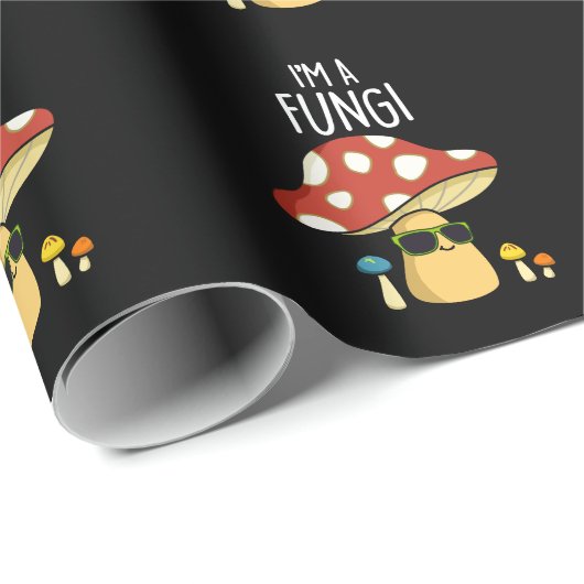 Ik ben een Fungi Funny Mushroom Pun Dark BG Cadeaupapier (Rol Hoek)