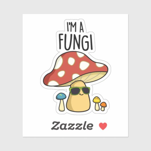 Ik ben een Fungi Funny Mushroom Pun Sticker (Vel)