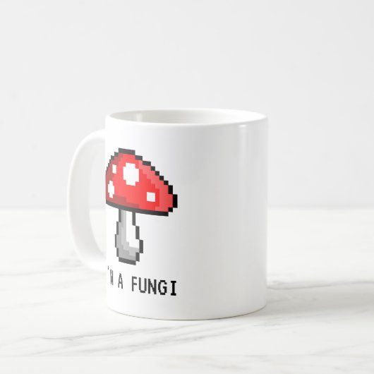 Ik ben een Fungi Pixel Mushroom Mok (Voorkant links)