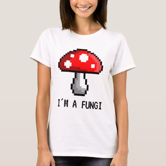 Ik ben een Fungi Pixel-paddenstoel T-Shirt (Voorkant)