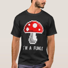 Ik ben een Fungi Pixel-paddenstoel T-Shirt (Donker