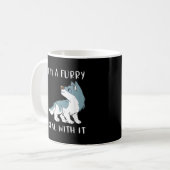 Ik ben een furry, accepteer het, schattige furry f koffiemok (Voorkant links)