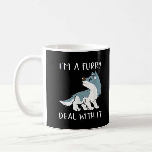 Ik ben een furry, accepteer het, schattige furry f koffiemok (Links)