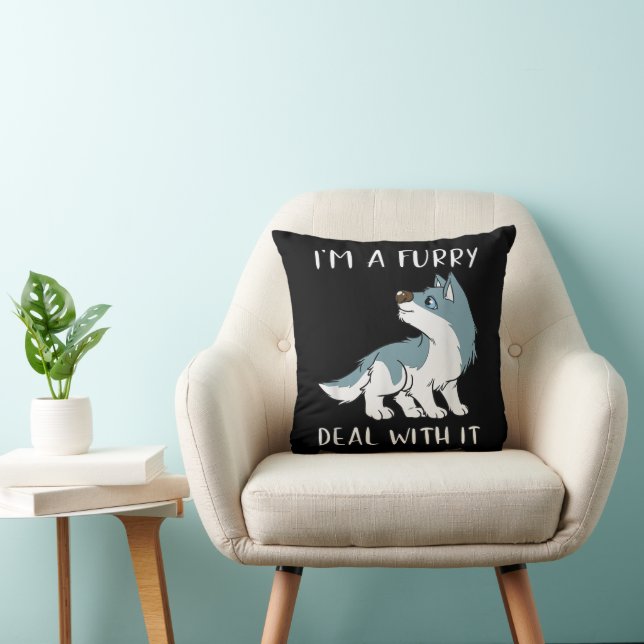Ik ben een furry, accepteer het, schattige furry f kussen (Stoel)