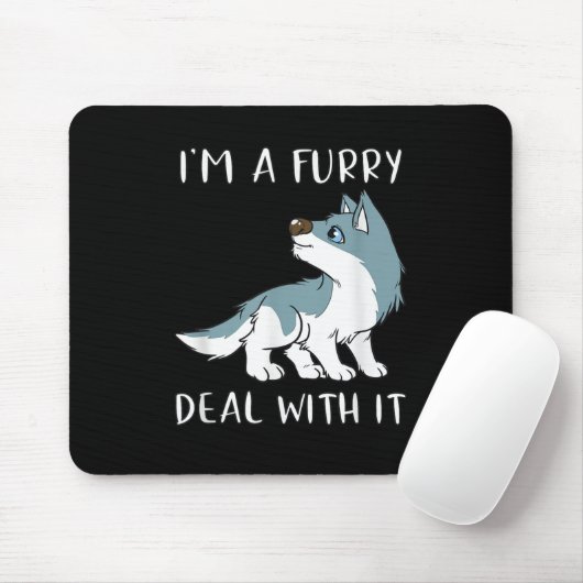 Ik ben een furry, accepteer het, schattige furry f muismat (Met muis)