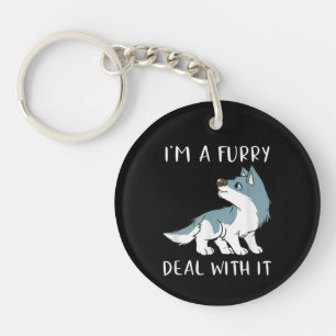 Ik ben een furry, accepteer het, schattige furry f sleutelhanger