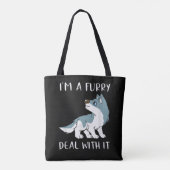 Ik ben een furry, accepteer het, schattige furry f tote bag (Achterkant)