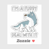Ik Ben Een Furry Deal Ermee Cute Furry Fandom Furs Sticker (Vel)