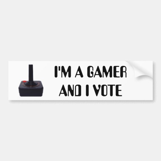 IK BEN EEN GAMER EN IK STEM BUMPERSTICKER (Voorkant)