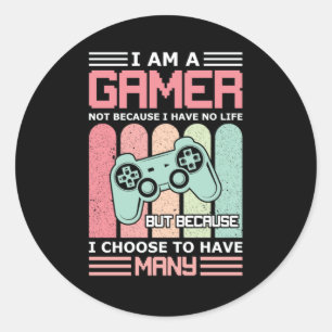 Ik ben een gamer Videospel Ronde Sticker