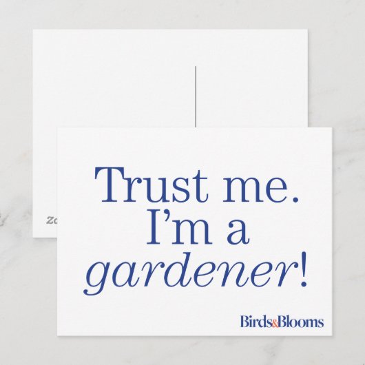 Ik ben een Gardener Briefkaart (Voorkant / Achterkant)