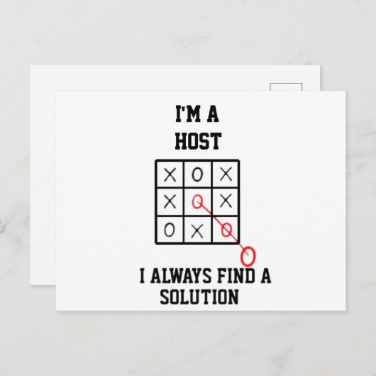 Ik Ben Een Gastheer Die Altijd Een Oplossing Vindt Briefkaart (Voorkant / Achterkant)