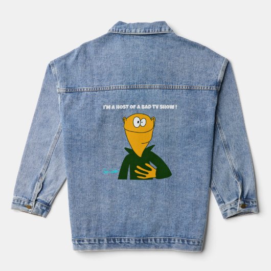 Ik ben een gastheer van een slechte televisiepop denim jacket (Achterkant)