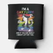 Ik ben een Gay Furry Fox Rainbow LGBTQ Pride Blikjeskoeler (Voorkant)
