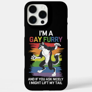 Ik ben een Gay Furry Fox Rainbow LGBTQ Pride iPhone 16 Pro Max Hoesje