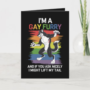 Ik ben een Gay Furry Fox Rainbow LGBTQ Pride Kaart