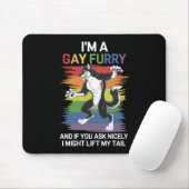 Ik ben een Gay Furry Fox Rainbow LGBTQ Pride Muismat (Met muis)