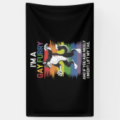 Ik ben een Gay Furry Fox Rainbow LGBTQ Pride Spandoek (Verticaal)