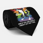 Ik ben een Gay Furry Fox Rainbow LGBTQ Pride Stropdas (Opgerold)
