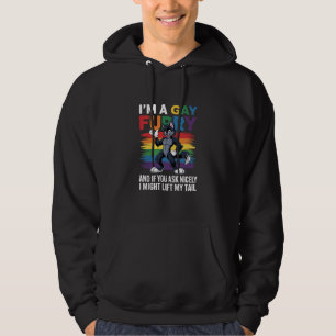 Ik ben een gay furry regenboog vos wolf pride maan hoodie