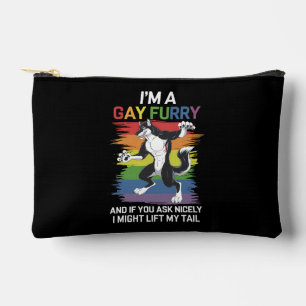 Ik ben een gay furry vos regenboog LGBTQ trots Etui