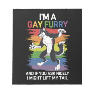 Ik ben een gay furry vos regenboog LGBTQ trots Notitieblok
