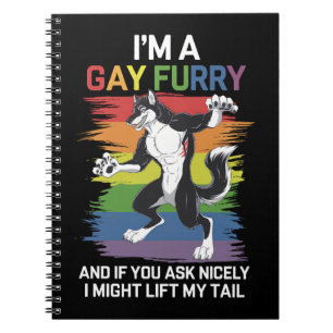Ik ben een gay furry vos regenboog LGBTQ trots Notitieboek