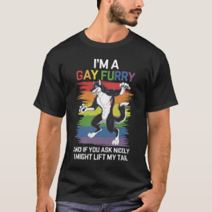 Ik ben een gay furry vos regenboog LGBTQ trots T-shirt