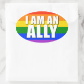Ik ben een geallieerde ovale Sticker (Tas)