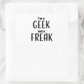 Ik ben een Geek niet een Freak Rechthoekige Sticker (Tas)