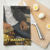 IK BEN EEN GELDMAGNEET KEUKENHANDDOEK (Quarter Fold)