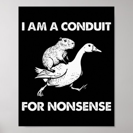Ik Ben Een Geleider Voor Onzin Capybara Gans Meme Poster (Voorkant)