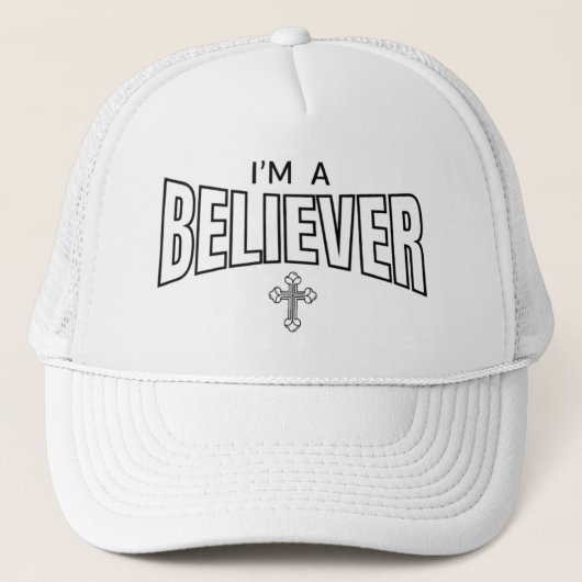 Ik ben een Gelovige Christelijke Trucker Hoed Trucker Pet (Voorkant)