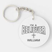 Ik ben een Gelovige Gepersonaliseerde Acryl Sleute Sleutelhanger (Voorkant)