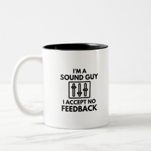 Ik ben een geluidsmid die ik geen feedback-audio a tweekleurige koffiemok