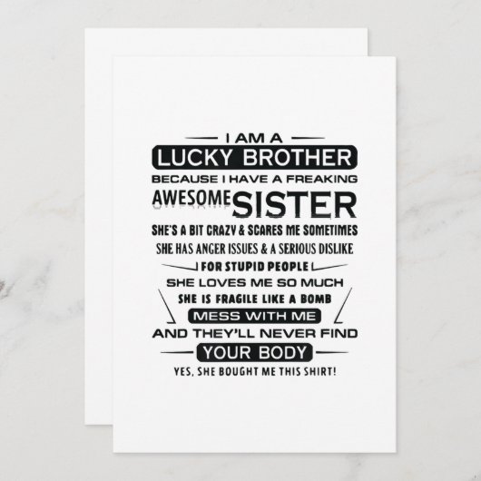 Ik ben een gelukkige broeder cadeautje voor broer aankondiging (Voorkant / Achterkant)