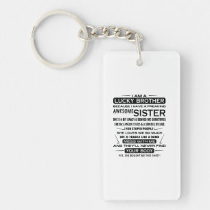 Ik ben een gelukkige broeder cadeautje voor broer sleutelhanger