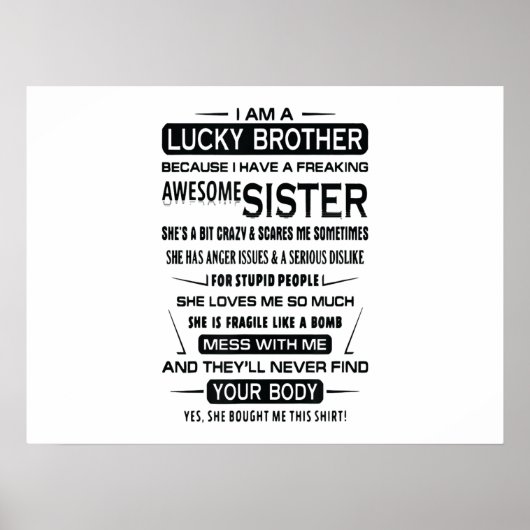 Ik ben een gelukkige broeder kerstcadeautje voor b poster (Voorkant)