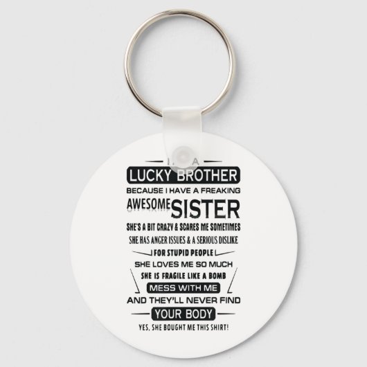 Ik ben een gelukkige broeder kerstcadeautje voor b sleutelhanger (Voorkant)