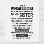 Ik ben een gelukkige broeder kerstcadeautje voor b wijn etiket (Enkel label)