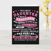 Ik ben een geluksdochter, ik heb een gekke papa le kaart (Gele Bloem)