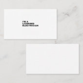 IK BEN EEN GEMACHTIGDE ELEKTRICIAN VISITEKAARTJE (Voorkant / Achterkant)
