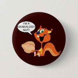 Ik ben een Genealogie Nut Squirrel Ronde Button 5,7 Cm