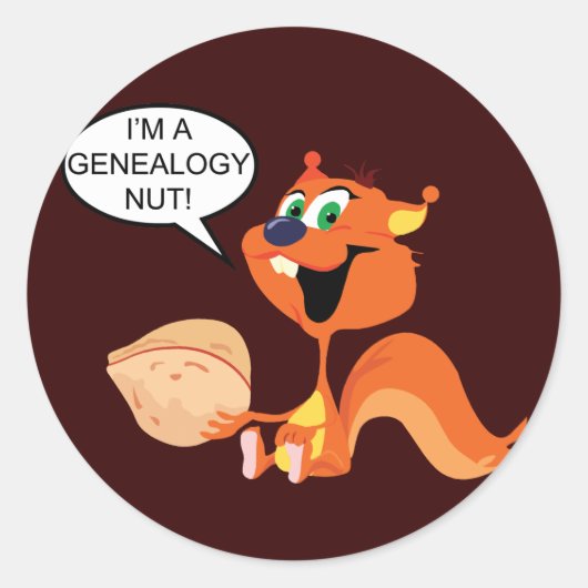 Ik ben een Genealogie Nut Squirrel Ronde Sticker (Voorkant)