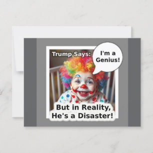 Ik ben een geniale baby clown cartoon briefkaart