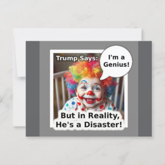 Ik ben een geniale baby clown cartoon briefkaart