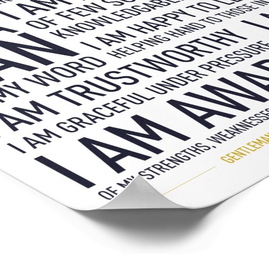 Ik ben een Gentleman Manifesto Poster (wit) (Hoek)