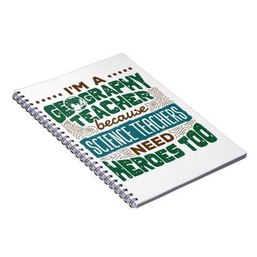 Ik ben een geografische leraar Funny Heroes-waarde Notitieboek (Rechterzijde)